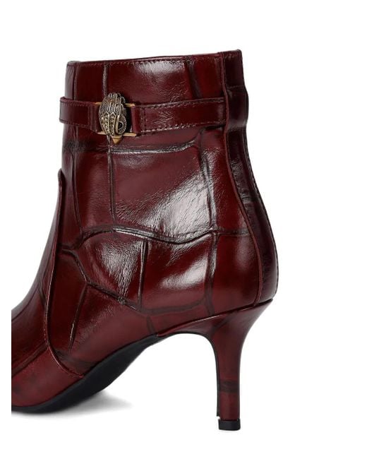 Kurt Geiger 65 Mm Kensington Laarzen Met Krokodillen-Reliëf in het Brown