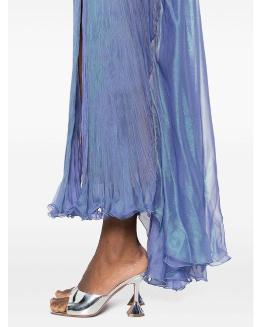 Maria Lucia Hohan Blue Schimmerndes Regina Kleid mit Drapierung