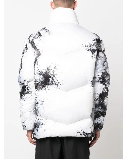 Philipp Plein White Splash Extreme Padded Jacket for men