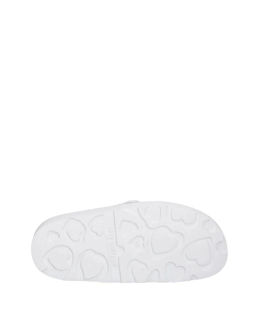 Love Moschino White Gesteppte Sandalen