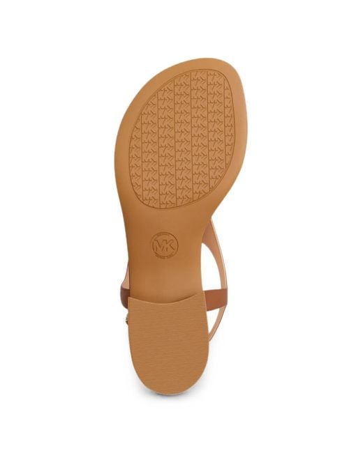 Michael Kors Brown Mckenzie Logo-Plaque Sandals