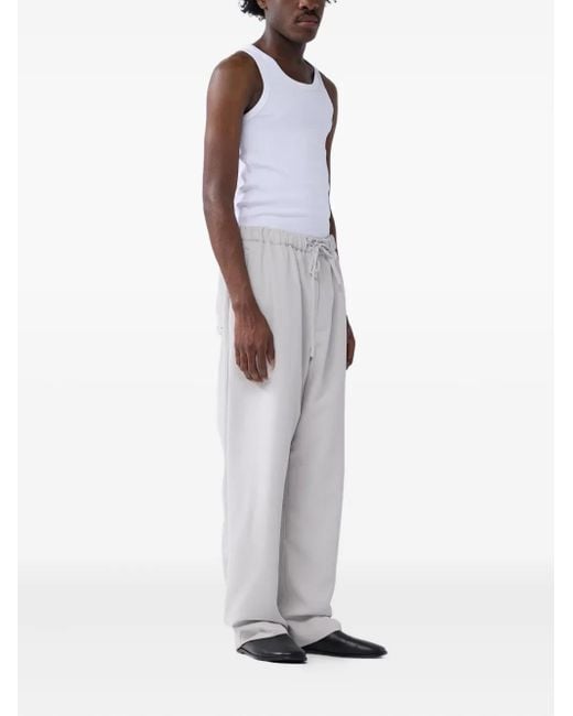 New Amsterdam White Drawstring Pocket Trousers