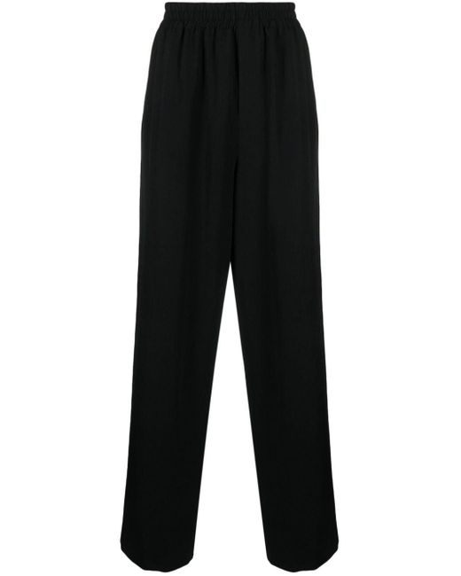 The Row Black Davide Wool Straight Trousers for men