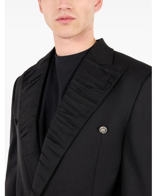 メンズ Roberto Cavalli プリーツ ジャケット Black