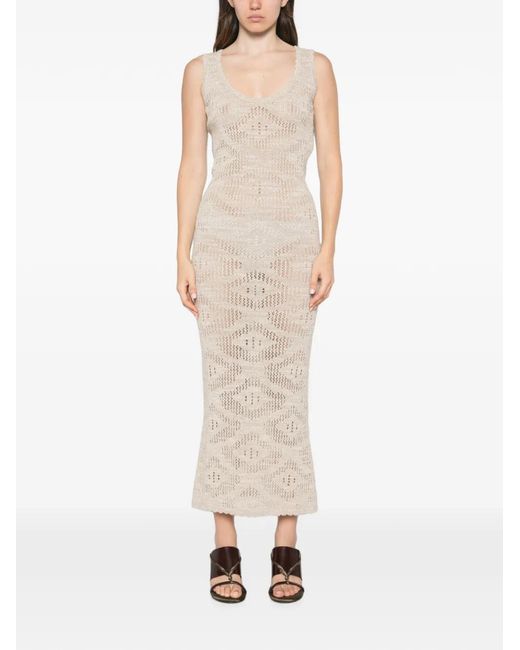 Asta Resort White Eve Crochet-Knit Dress