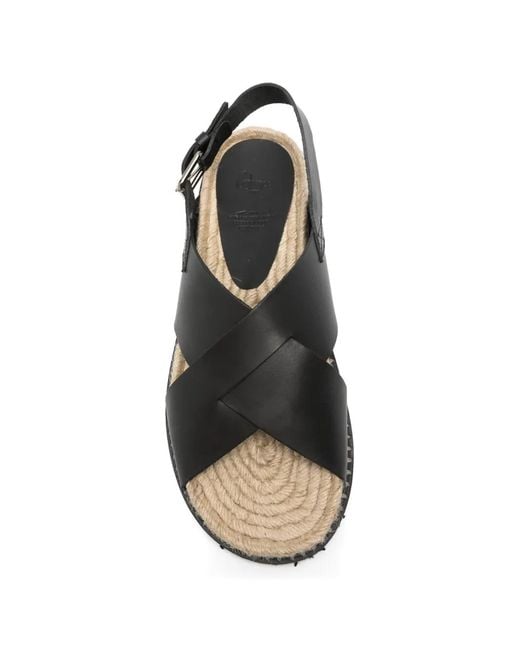 Castaner Black Tiago Crossover-Strap Slingback Sandals for men