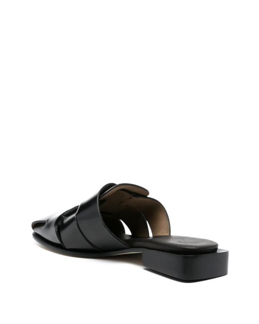 Hereu Black Coraia Leather Mules