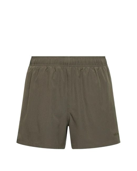 NN07 Green Holiday Logo-Embroidered Swim Shorts for men