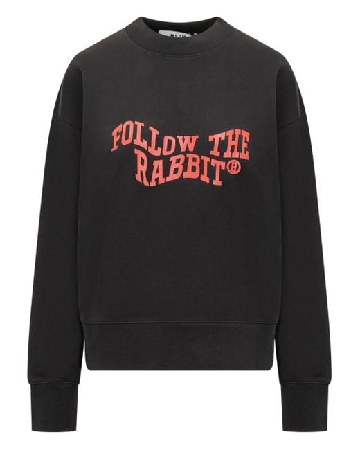 MSGM Black Sweatshirt mit grafischem Print