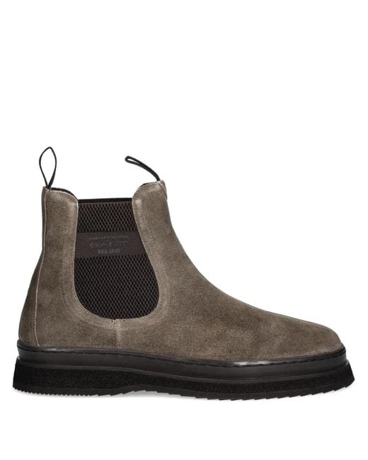 Gant Brown Suede Pull-Tab Boots for men