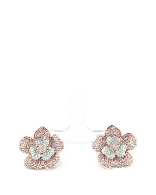 HYT Jewelry White Flower Diamond Earrings