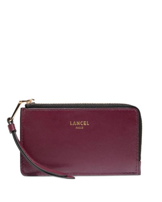 Tarjetero con cremallera Lancel de color Purple