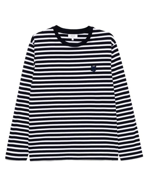 Maison Kitsuné Black Bold Fox Head Patch Comfort Marin T-Shirt-Shirt Clothing for men