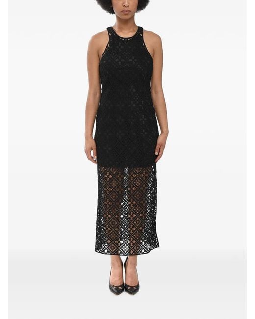 Off-White c/o Virgil Abloh Black Crochet-Knit Sleeveless Dress