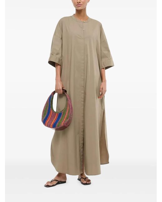 STAUD Women's Natural Round-Neck Maxi Dress