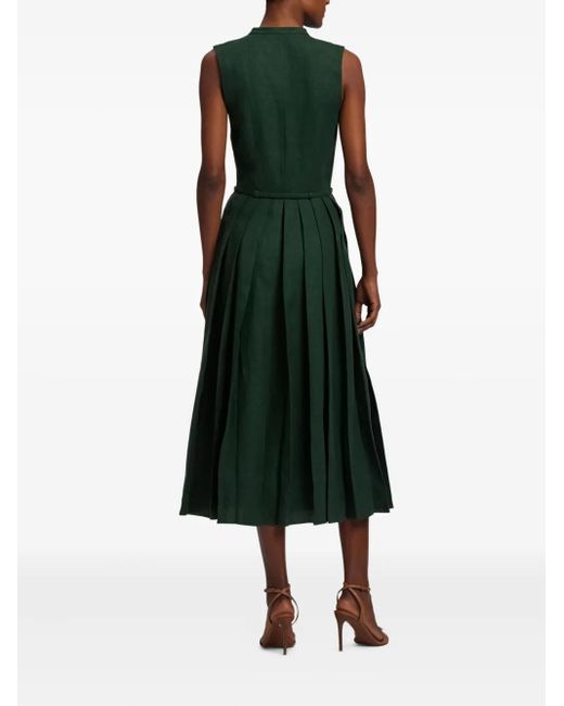 Ralph Lauren Green Linen Sleeveless Midi Dress