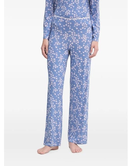 Benetton Blue Floral-Print Pajamas