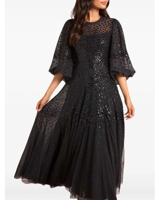 Needle & Thread Black Robe Longue À Ornements De Sequins
