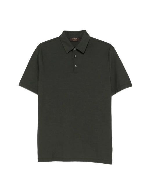 Zanone Black Short-Sleeves Polo Shirt for men