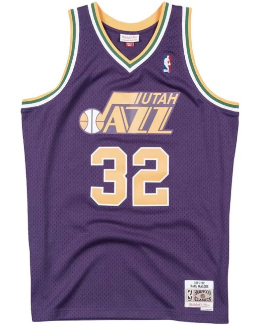 Mitchell & Ness Nba Utah Jazz 91 Karl Malone Swingman Trikot in Purple für Herren