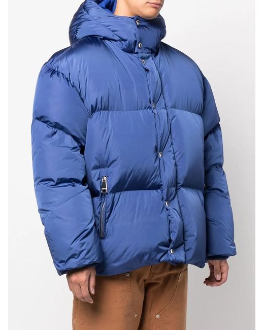 Khrisjoy Blue Padded Press-Stud Fastenign Jacket for men