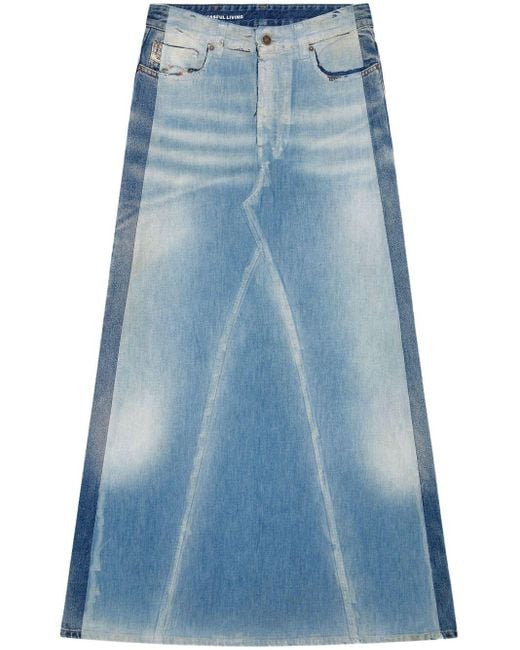 DIESEL Blue De-Pago-S4 Denim Maxi Skirt