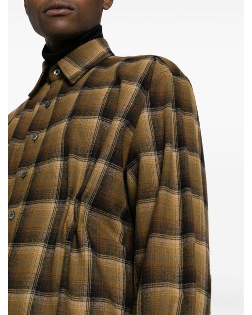 Maison Margiela Green X Pendleton Asymmetric Plaid Wool Shirt for men