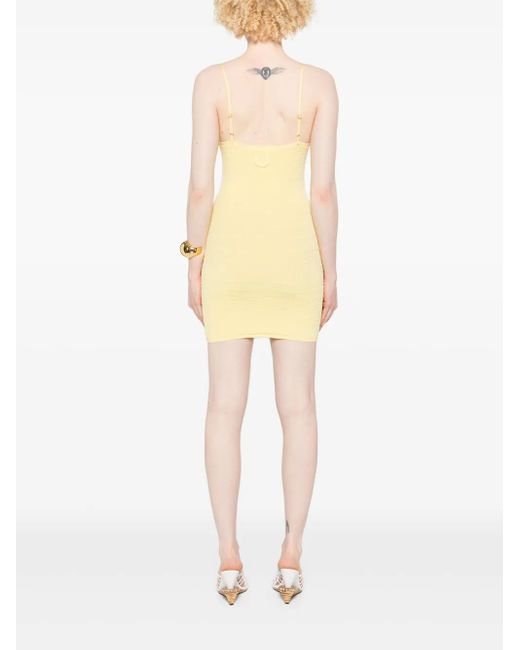 Jacquemus Yellow La Mini Robe Scala Kleid