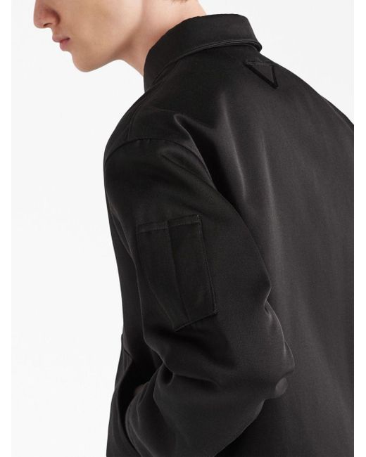 Giacca-camicia con logo di Prada in Black da Uomo