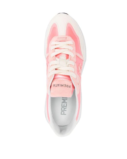 Premiata Pink Cassie 6719 Panelled Sneakers