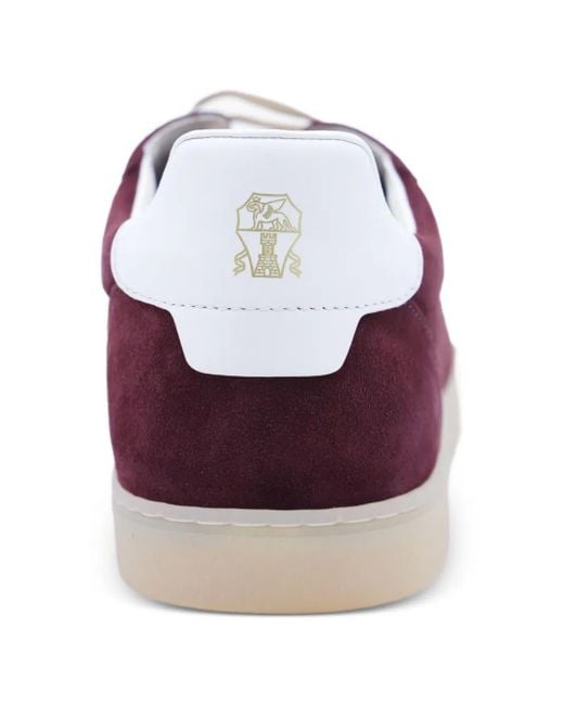 Brunello Cucinelli Purple Suede Leather Trainers for men