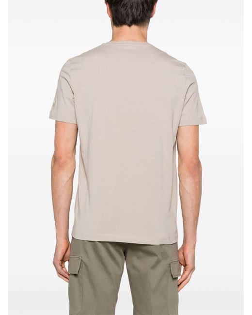 Corneliani White Logo-patch Stretch-cotton T-shirt for men