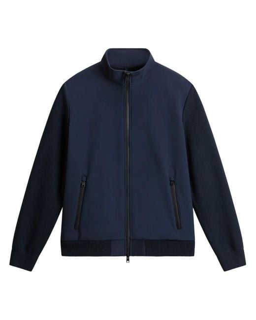 Chaqueta Soft Shell Hybrid Woolrich de hombre de color Blue