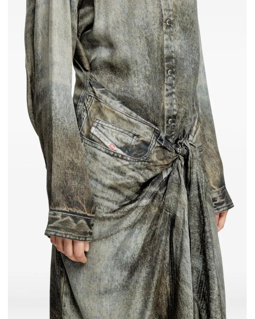 DIESEL Gray D-Iletta Midi Dress