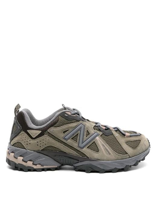 New Balance Gray 610V1 Lace-Up Leather Sneakers