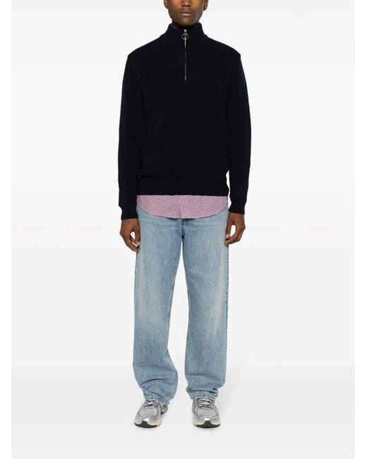 Barbour Blue Wool Sweater for men