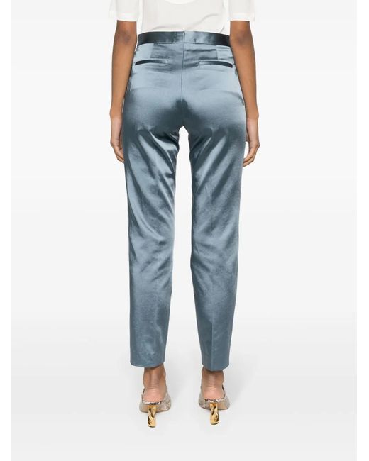 Fabiana Filippi Blue Silk Trousers