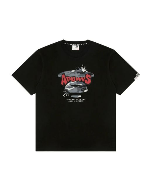 Aape By A Bathing Ape T-Shirt mit Affenkopf in Black für Herren