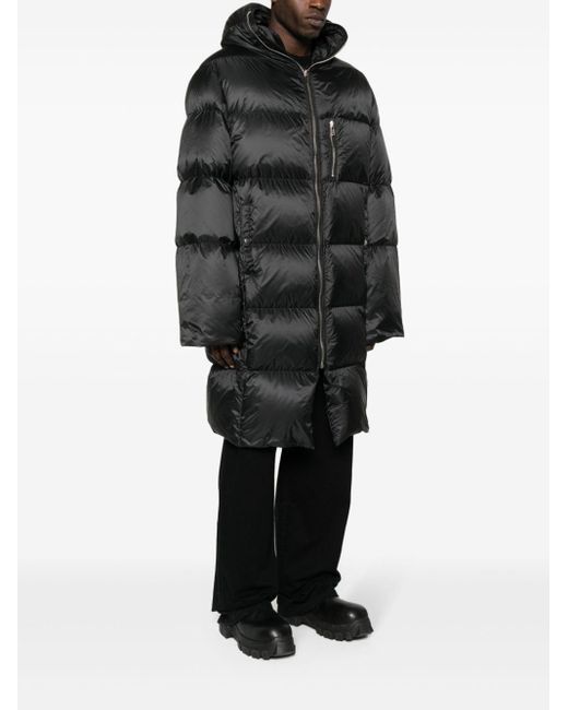 Moncler Black X Rick Owens Strap-Embellished Hooded Padded Jacket