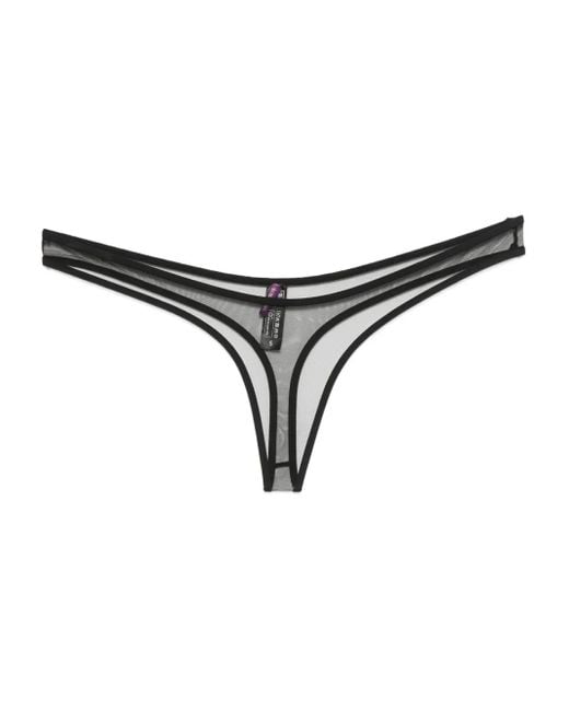 Tanga Pure Tentation translúcido de talle alto Maison Close de color Black