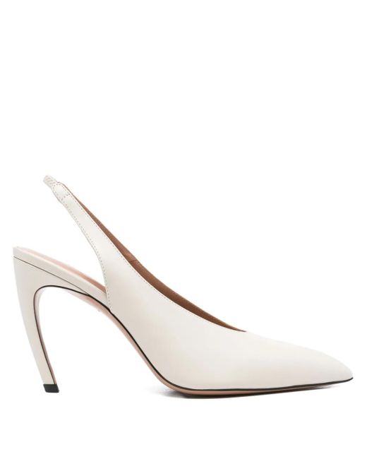 The Attico White Viper Slingback-Pumps 100mm