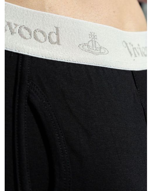 Vivienne Westwood Black Logo-waistband Organic-cotton Blend Boxers for men