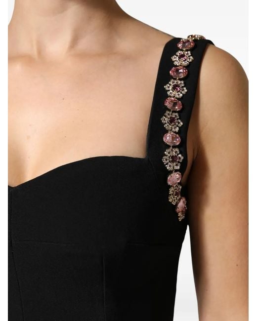 Dolce & Gabbana Black Embellished Mermaid-Gown Dress