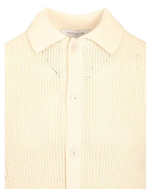 Maison Kitsuné Natural Short Sleeve Cardigan for men