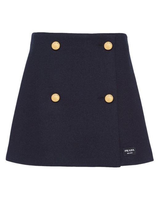 Prada Blue Wool Skirt