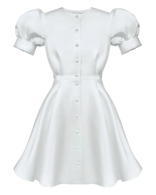 POST MERIDIEM White Button-Down Mini Dress