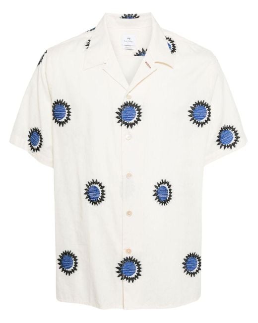 Camisa Fil Coupé Sun PS by Paul Smith de hombre de color White