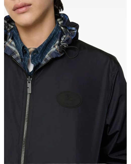 Chaqueta a cuadros reversible con capucha Burberry de hombre de color Blue