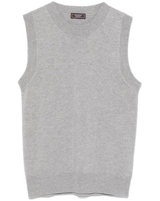 Peserico Gray Metallic-Threading Top