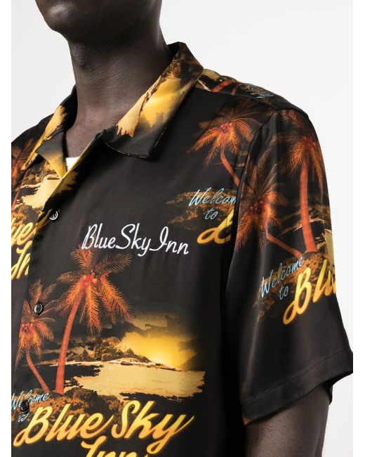 BLUE SKY INN Black Graphic-Print Short-Sleeve Shirt for men